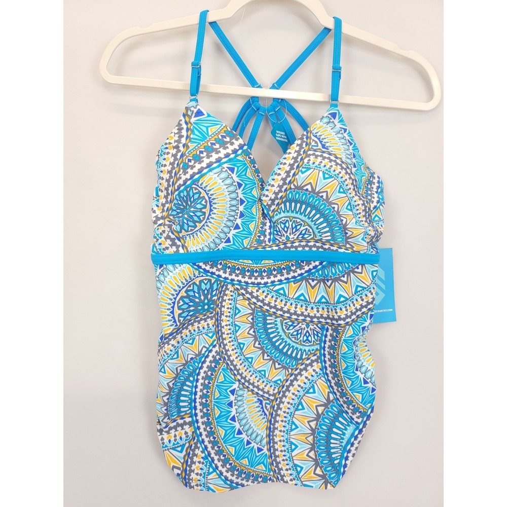 Free Country Tankini Swim Suit Sun Free Women S Adjustable Strap Turquoise Beach